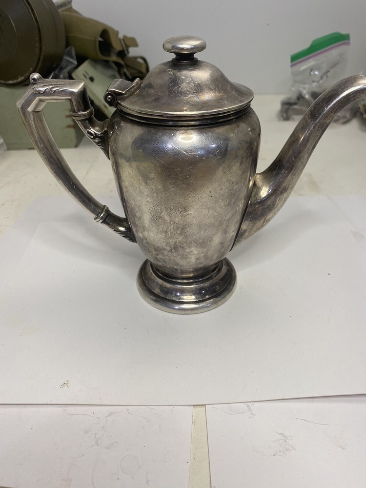 ANTIQUE BLACKSTONE SILVER CO SILVER SOLDERED TEA POTS 1934