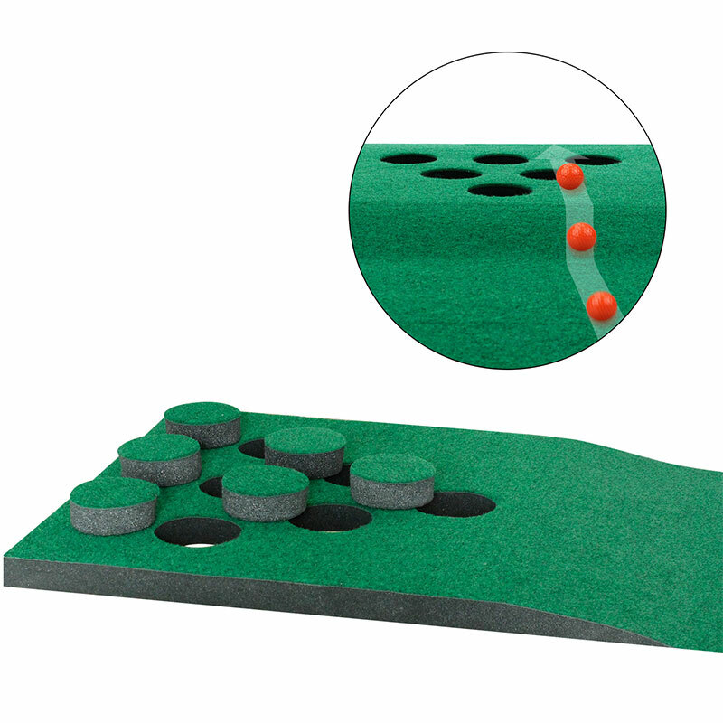 Golf BeerPong Game Set Green Mat,Golf Putting Mat Indoor Putting Green With Club