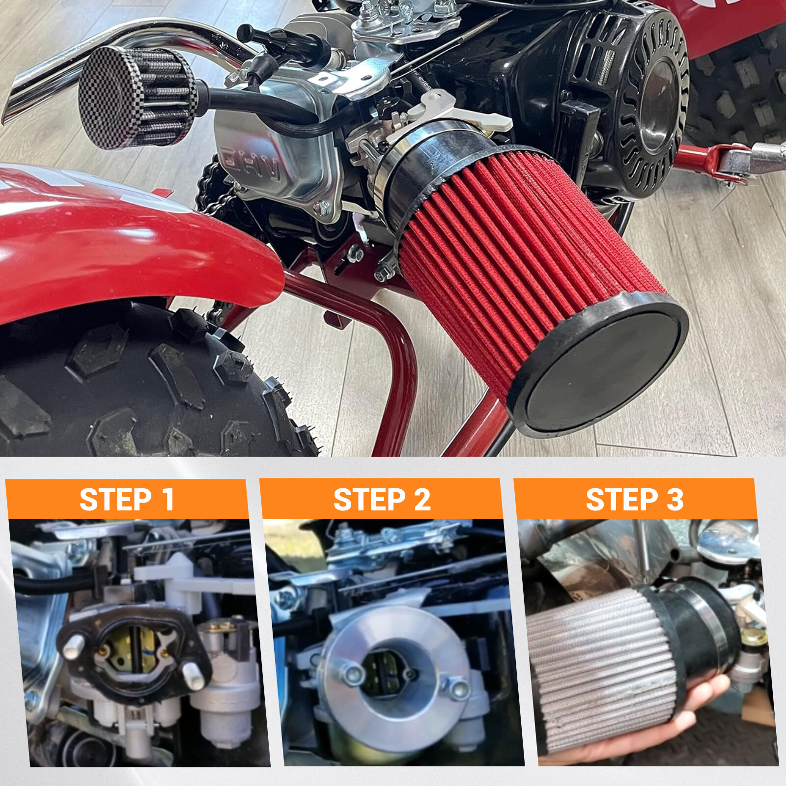 Air Filter & Adapter Kit Fit Predator 212cc Engine Racing Go Kart Cart Mini Bike