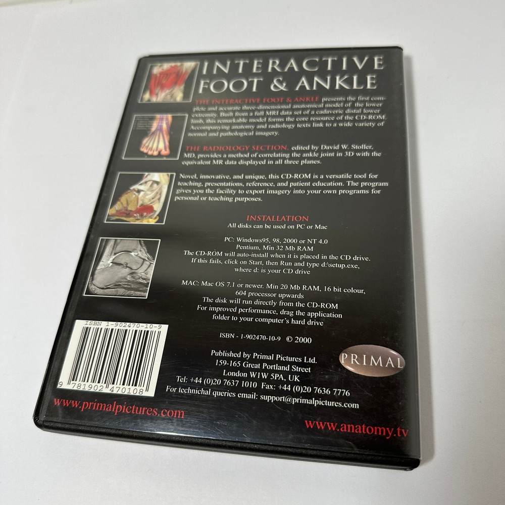 Interactive Foot & Ankle CD-ROM for Windows / Mac Used Free Shipping