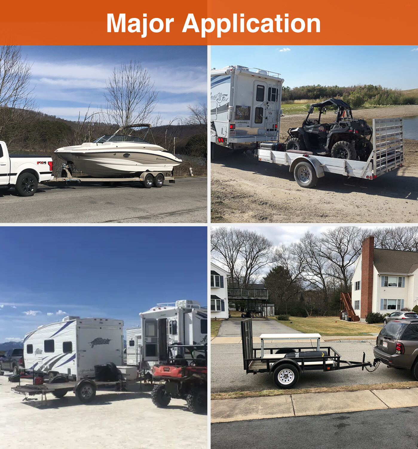 Set 4 ST205/75R15 Trailer Tire 8Ply ST 205 75 15 Load Range D Radial Tyres Tire