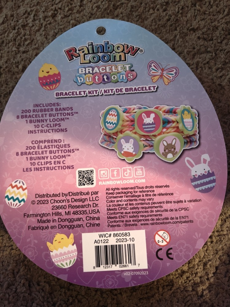 New Rainbow Loom Easter bracelet Button Kit: 220 Pcs