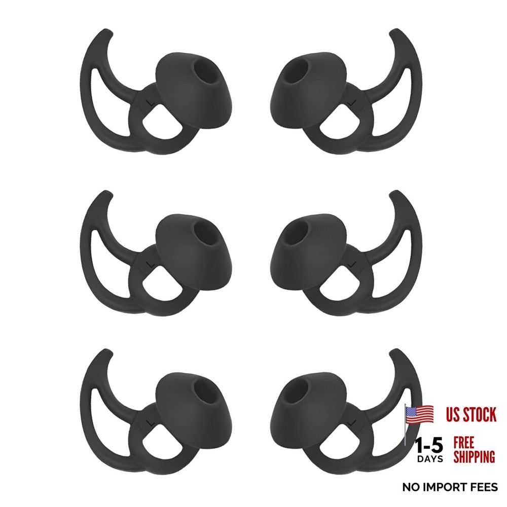 Earbud Replacement Tips Silicone Earbud Tips Ear Tips Compatible Black Medium