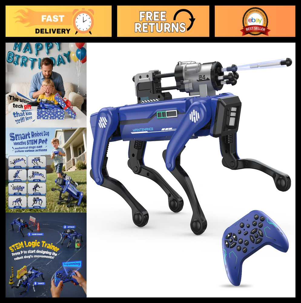 Interactive Smart Robot Dog Toy - Voice & Remote Control, 30+ Actions, Programma