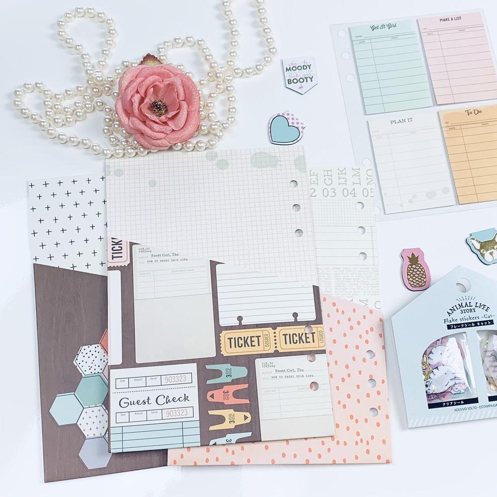 Planner set Magnetic bookmarks, stickers, pocket inserts divider, sticky notes
