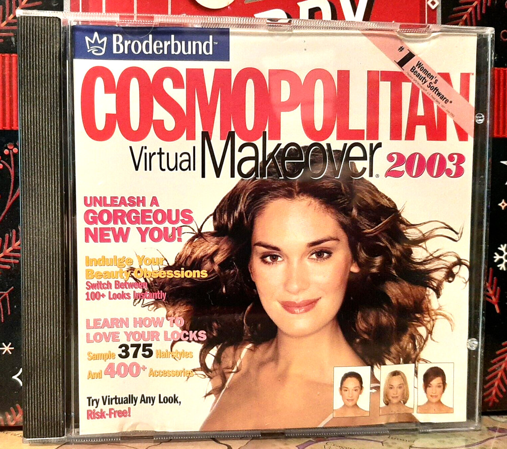 COSMOPOLITAN VIRTUAL MAKEOVER 2003 ~ BRODERBUND 1995 CD-ROM WINDOWS 3.1 x /95 PC