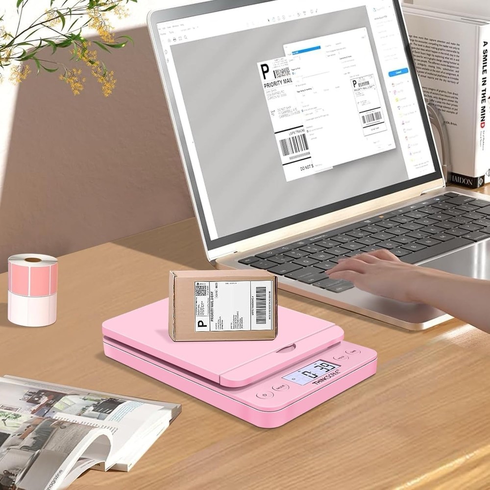 Shipping Scale 86lb/0.1oz Postal Scale-Candy Pink Style Hold/Tear Function