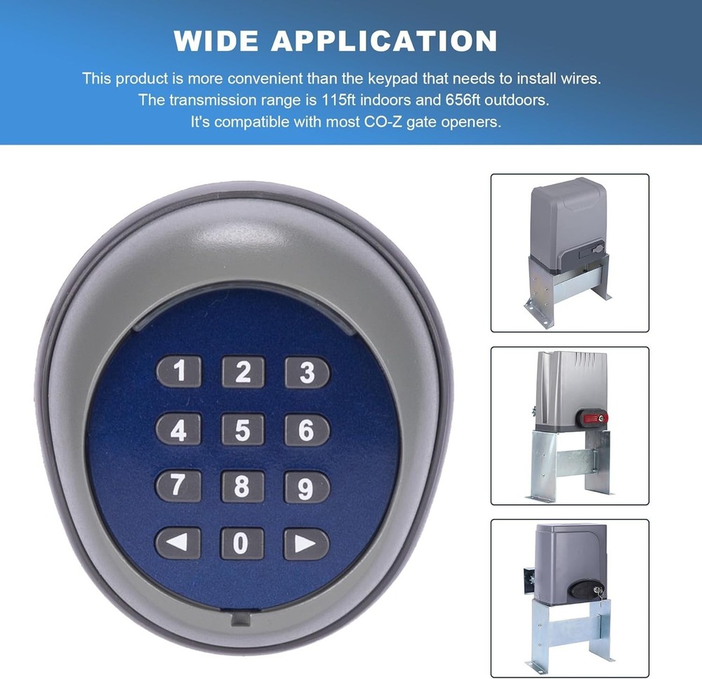Advanced Wireless Keypad with Rolling Code for Sliding Gates - 2 Battery