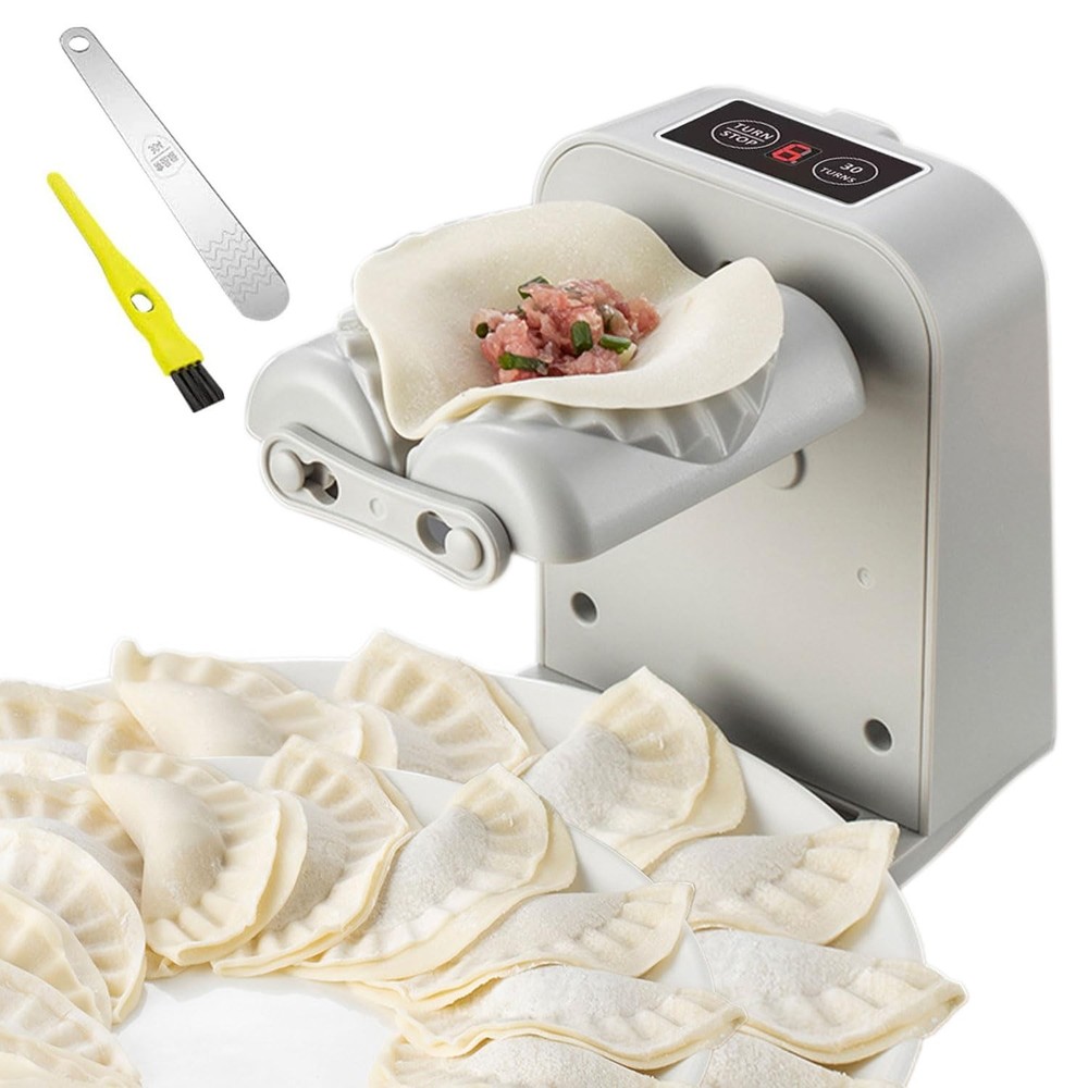 Automatic Electric Dumpling Press Maker Machine - Adjustable and 1, White
