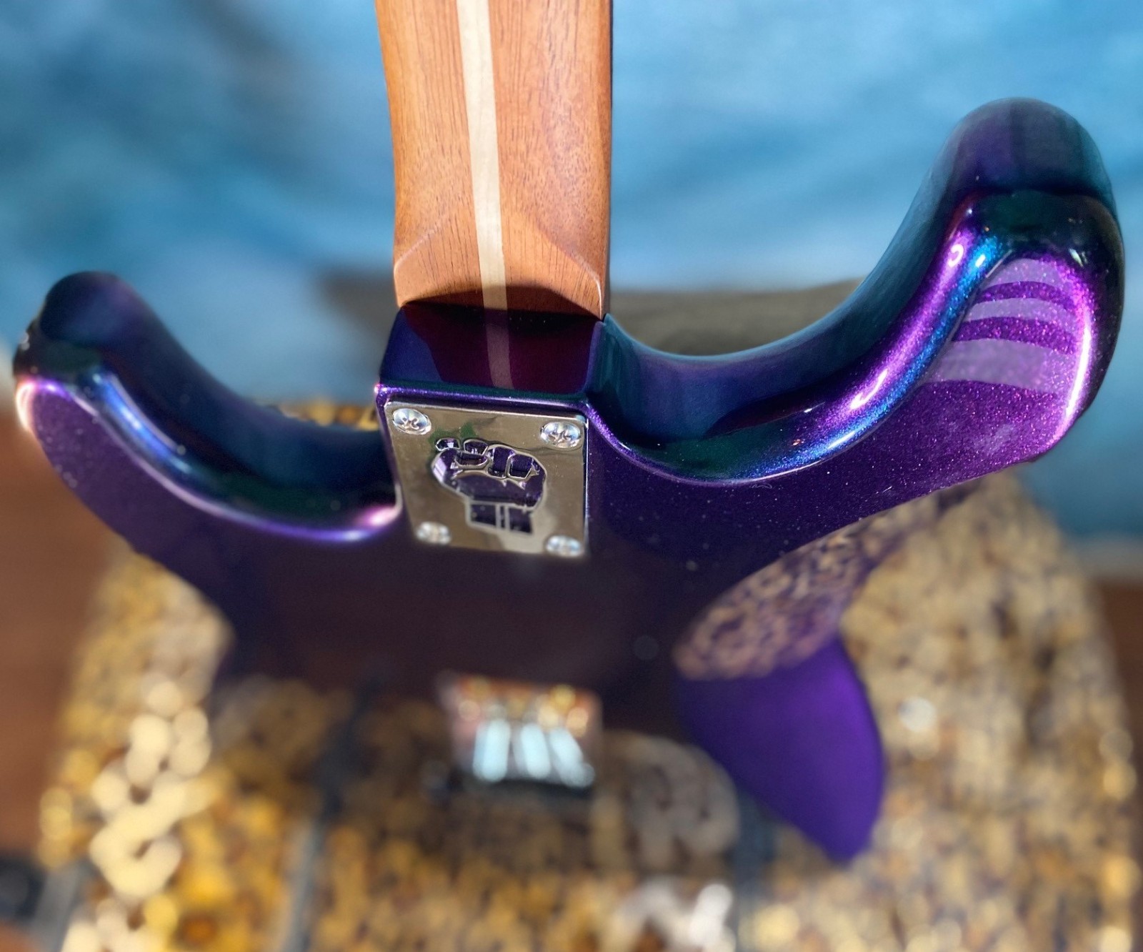 Stunning Chameleon Blue/Teal/Purple Fender Stratocaster HSH Alder Replacemt Body