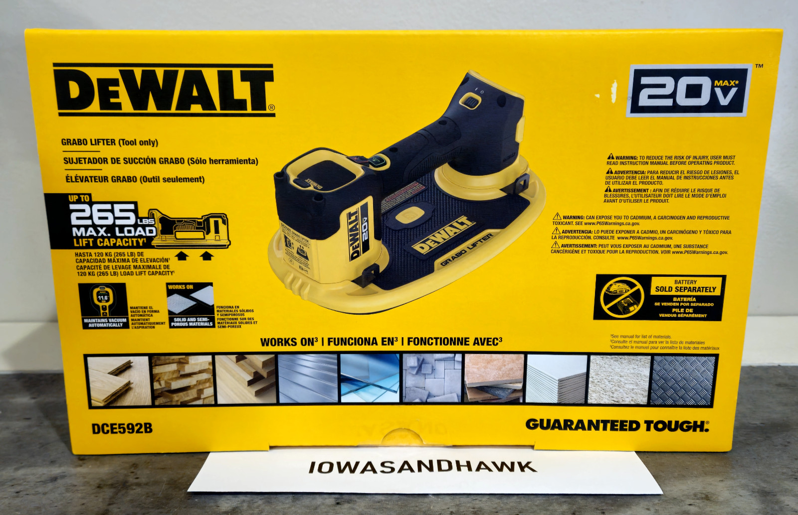NEW DeWalt 20v Max Grabo Lifter - DCE592B
