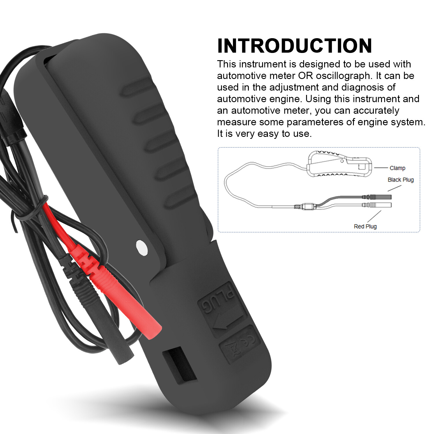 Automotive Multimeter Kit Auto Diagnostic RPM Tachometer Dwell Angle Test Leads