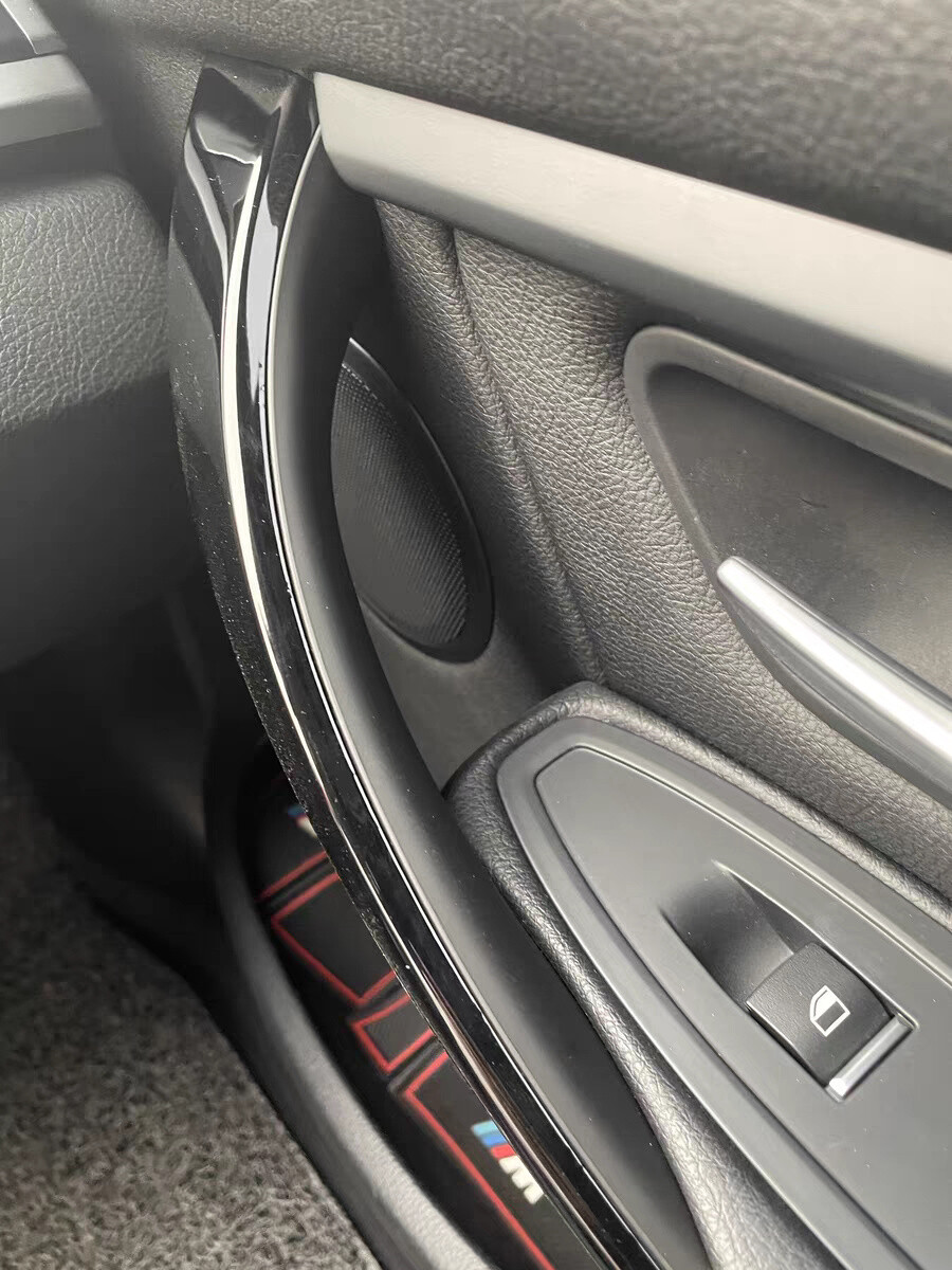 2PCS Black Interior Door Pull Handle Cover For BMW 3 4 series F30 F31 F32 F35 M3