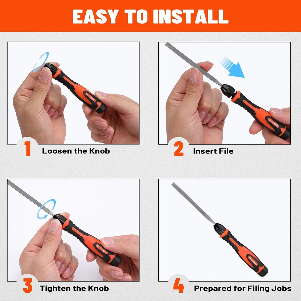 7PIECE Interchangeable Needle File Set Flat Warding Round Flat Half-Round Square