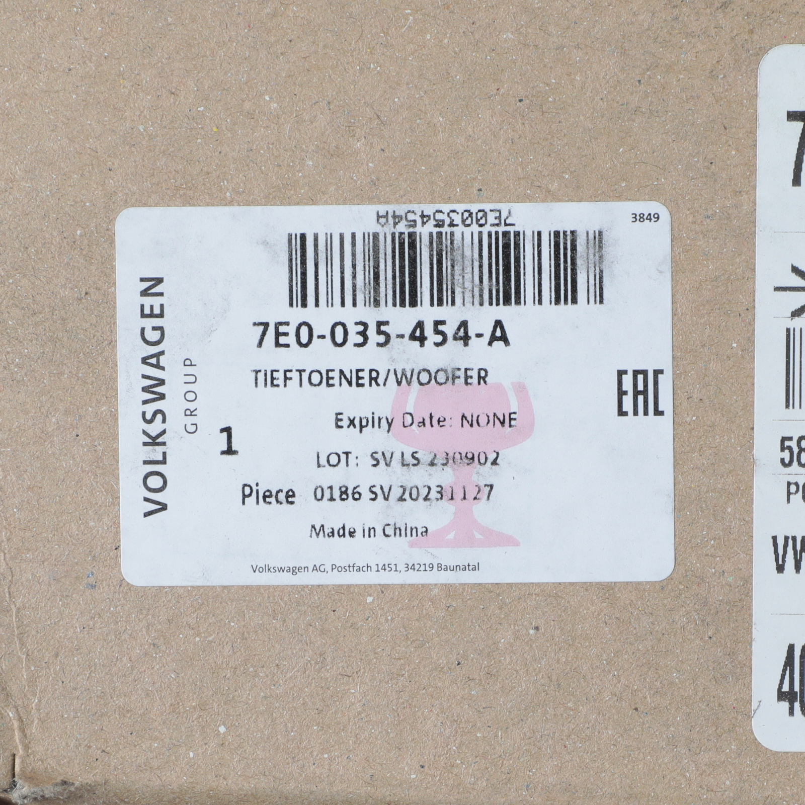 NEW OEM Volkswagen 2004-2010 Touareg Speaker 7E0-035-454-A