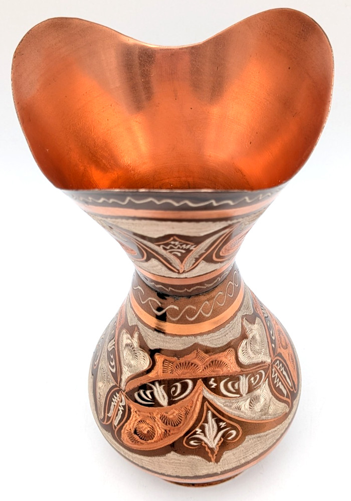 Turkish Etched Copper Vase