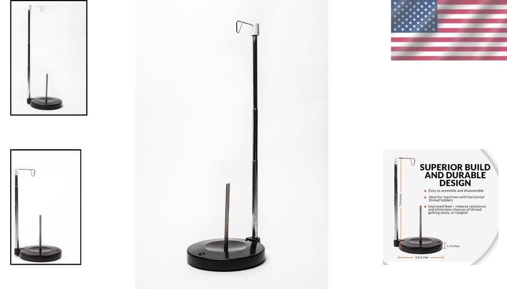 Adjustable Thread Spool Holder with Heavy Plastic Base for Smooth Sewing