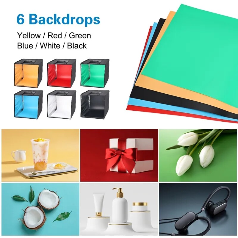 LUXCEO B30 Folding Mini Light Box Photography Studio Background Lightbox 30cm