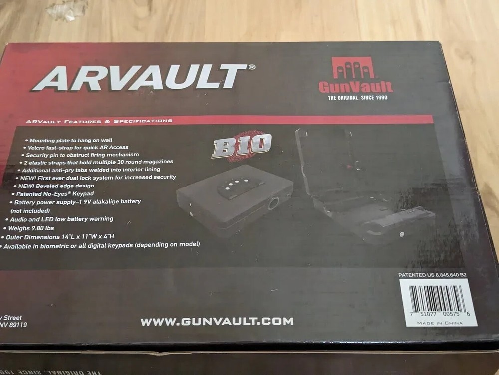 GunVault Vault Biometric (1000-BIO) Fingerprint Safe Code Wall Mountable Mount