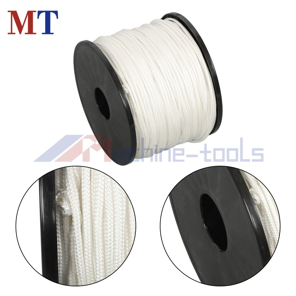 1/8" × 500' White Solid Braid Nylon Rope on a Sturdy Spool Braid Rope Industrial