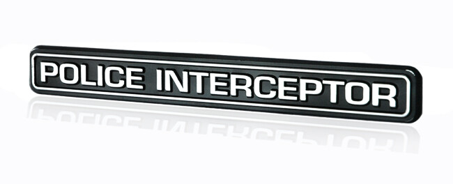 Mustang Crown Vic Taurus SSP Police Interceptor Emblem Chrome & Black 6.75" Long