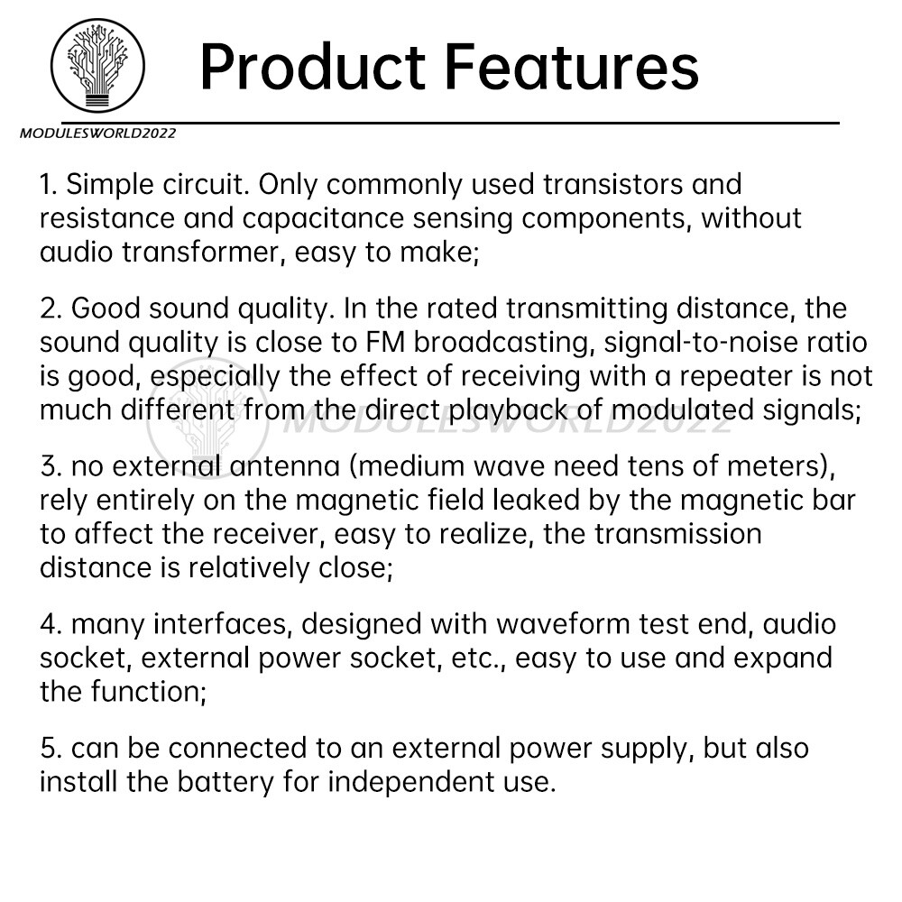 525~1605kHz Medium Wave AM Radio Transmitter DIY Circuit Board Radio Module 6V