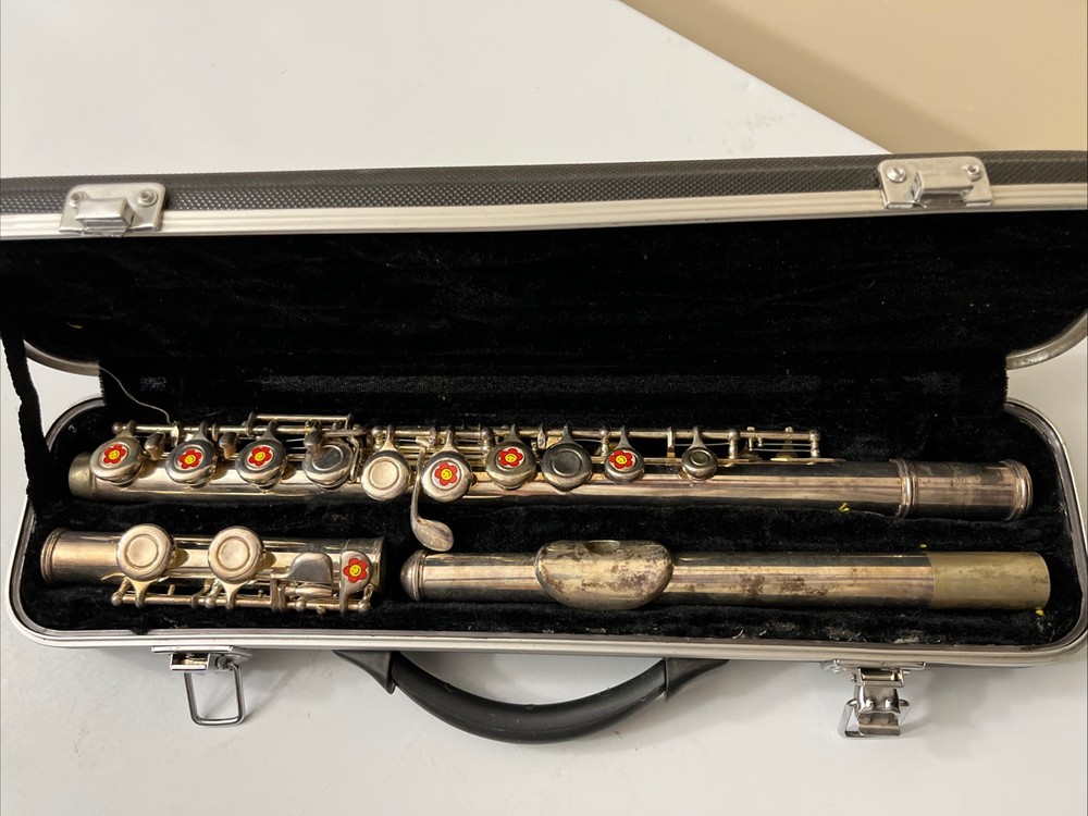 Merano Silver Finish Student Flute With Hard Case