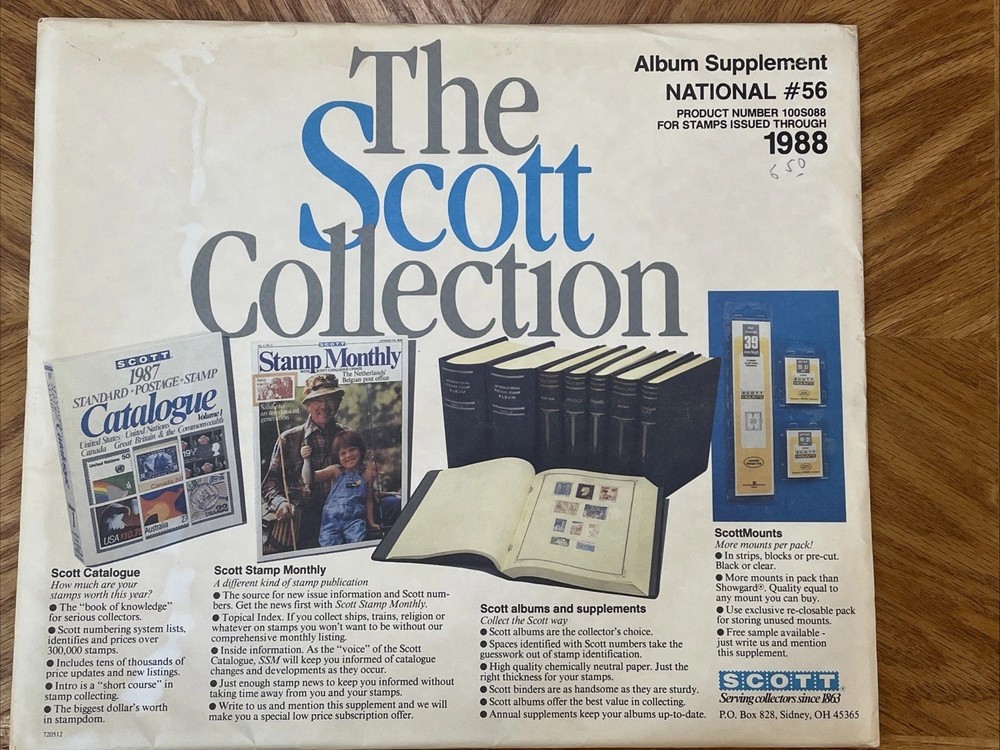 1988 SCOTT NATIONAL SUPPLEMENT PAGES, NEW!