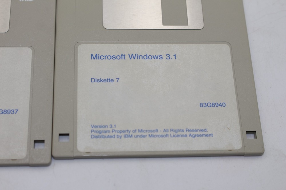 Microsoft Windows 3.1 OS - 3.5" Floppy Boot Disks - (disk 1-7)