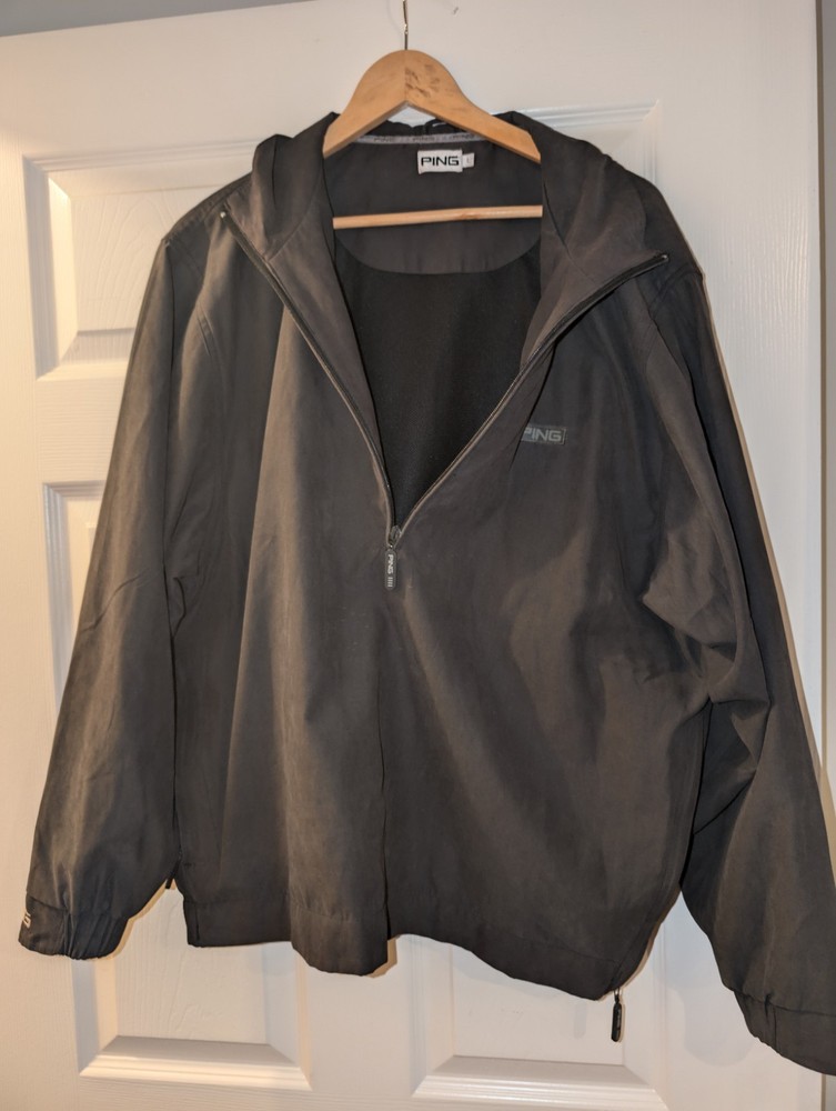 Ping Size Large 1/2 Zip Jacket/ Shower Pullover Good Condition Dark Grey/Black