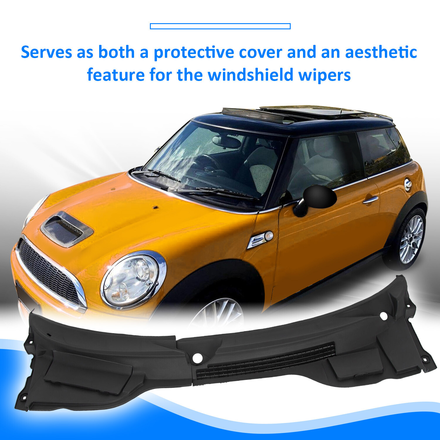 Windshield Wiper Vent Cowl Cover Grille For 2007-2015 Mini Cooper R57 R56 R55