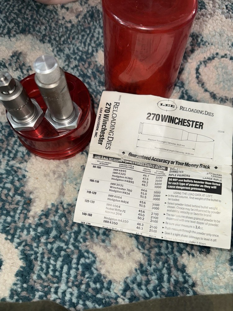 Lee 270 Winchester Reloading Die Set