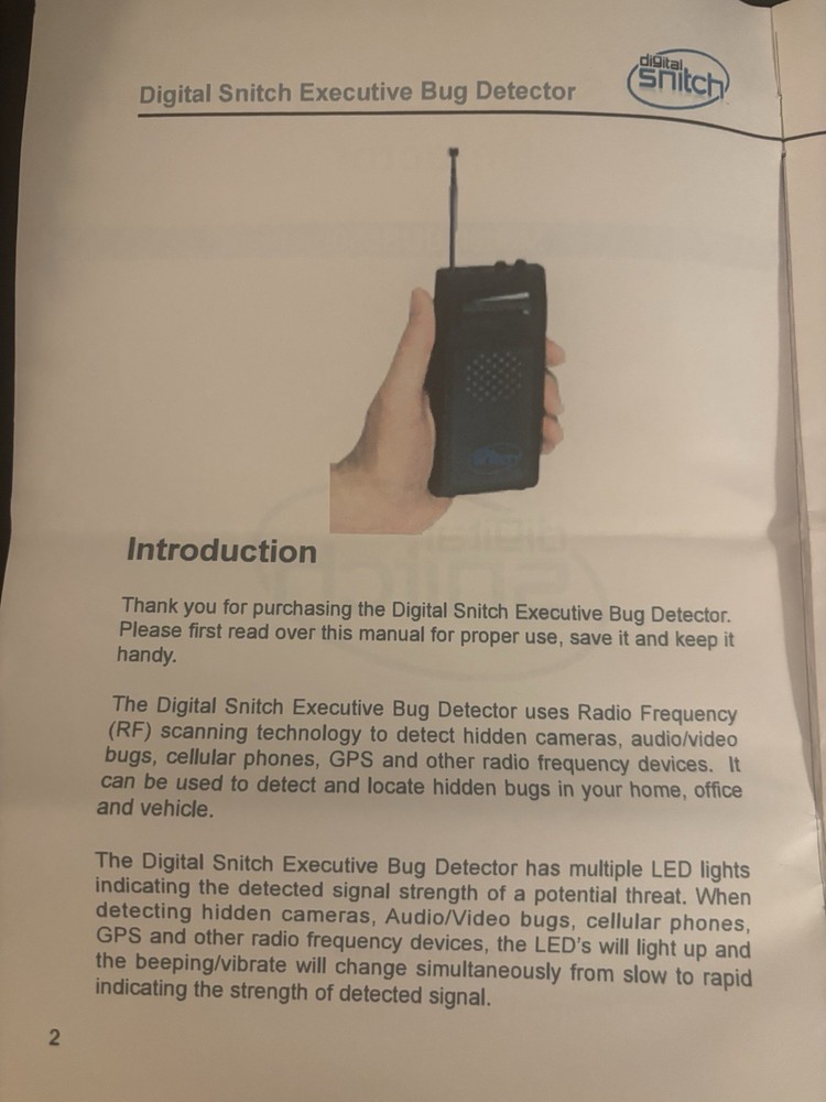Anti-Spy RF Signal Bug Detector