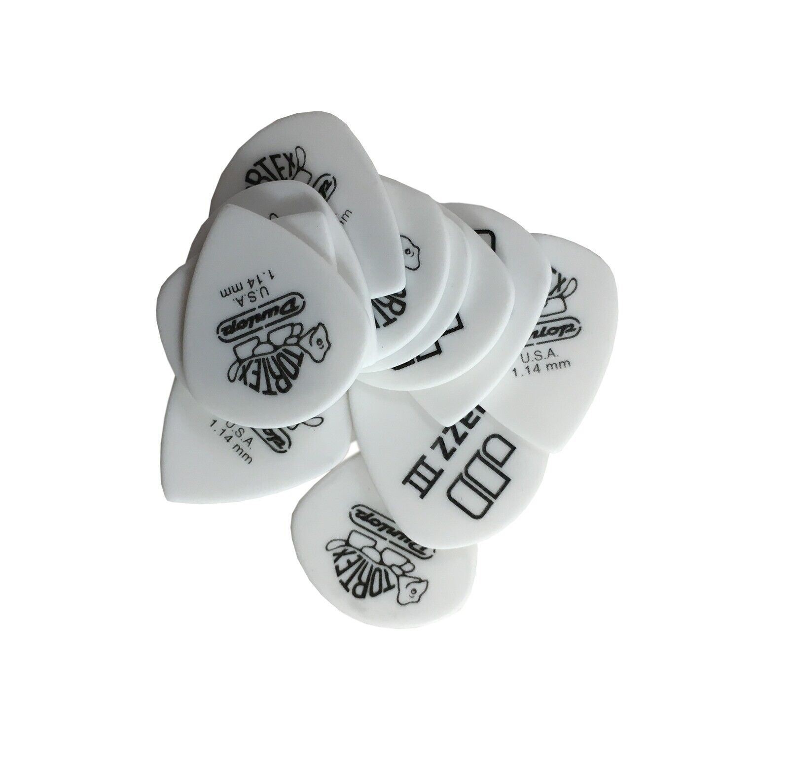 Dunlop Guitar Picks 12 Pack Tortex White Jazz III Size 1.14mm 478P1.14