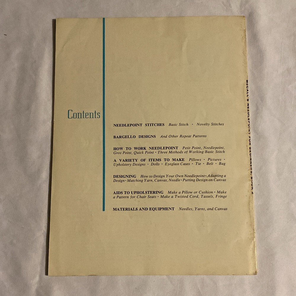 Vtg 1972 McCalls Needlepoint Book with Step by Step Instructions For Beginners