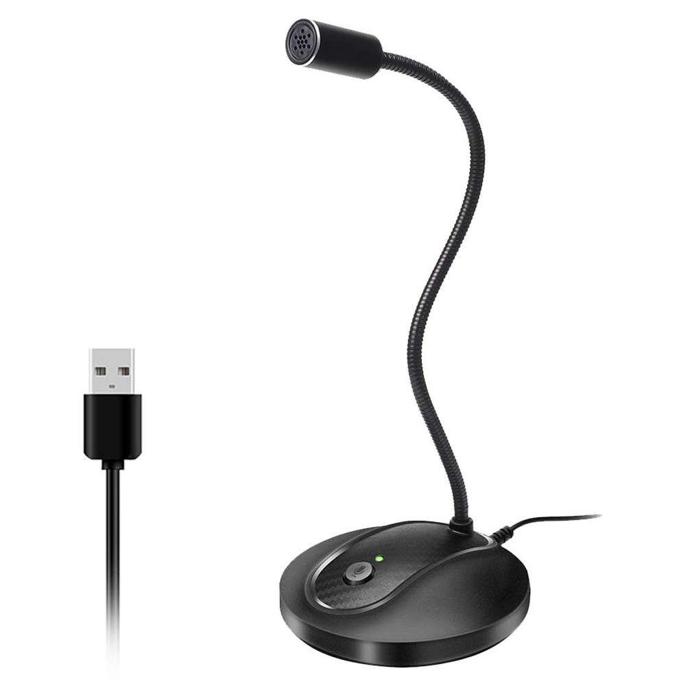 USB Microphone, 360 Degree Adjustable Gooseneck Design, Mute Button & LED Ind...