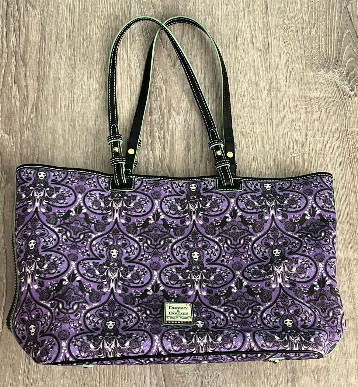 Disney Parks Haunted Mansion Madame Leota Dooney And & Bourke Purple Tote Purse