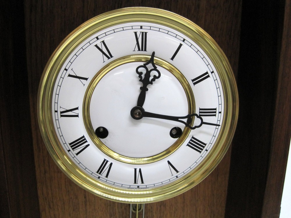 Beautiful Hand Made Solid Walnut Wall Clock Hermle German Movement