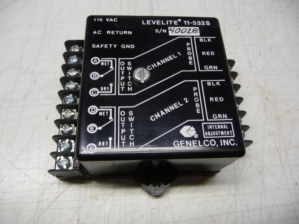 Levelite Model #11-532S, 2 Channel Level Controller, 2 - SPDT Contacts, 115 Vac
