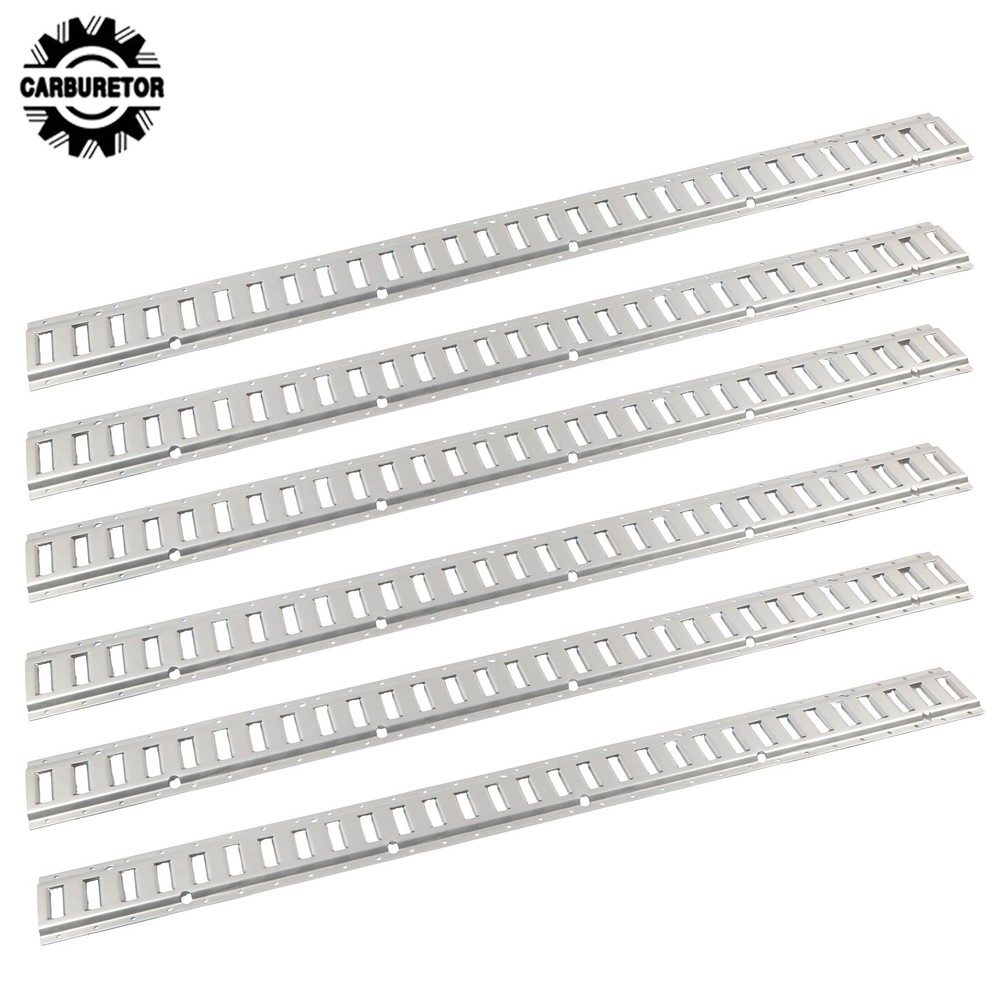 5 Feet Long E Track Rails Silver Finish 6 Pack For Cargo Management System