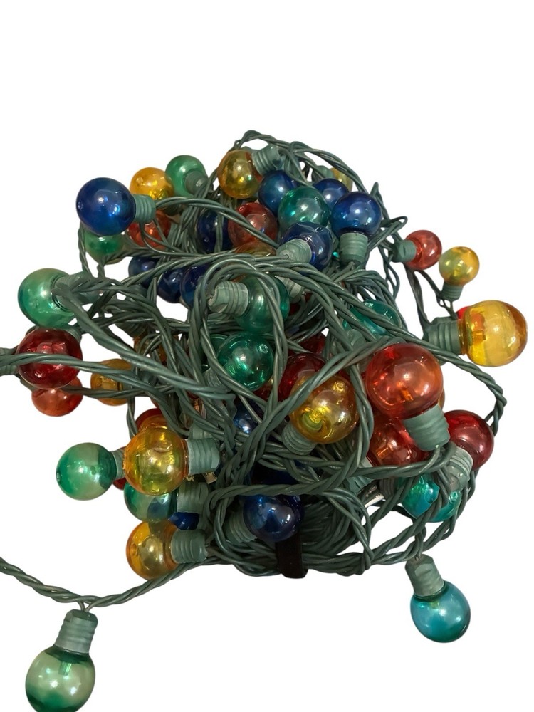 50 Ft Multi Colored Circle Bulb String Lights Christmas Lights
