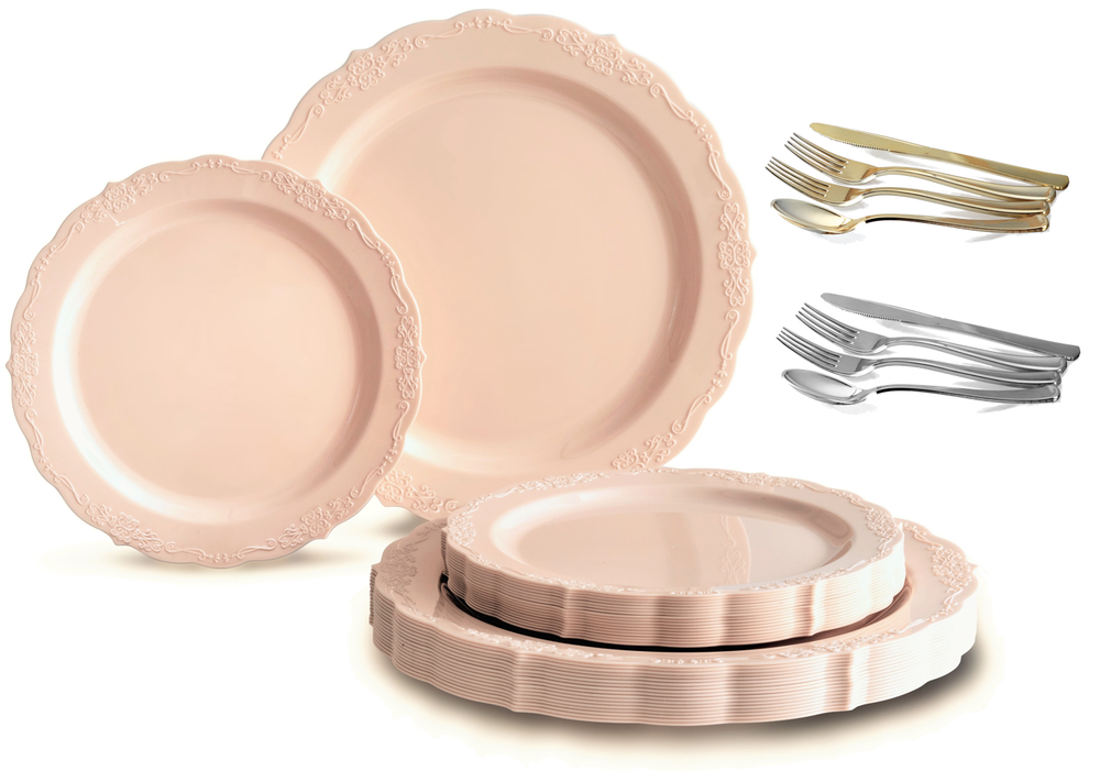 " OCCASIONS " VERONA Bulk Wedding Party Disposable Plastic Plates & Silverware