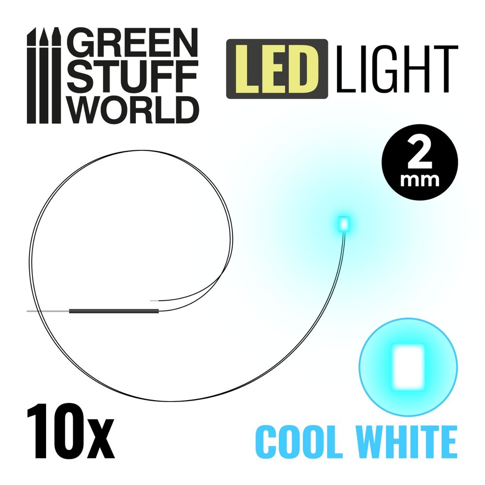 Cold WHITE micro LED Lights - 2mm - Scenery Miniature lighting train infinity