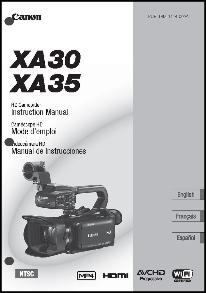 Canon XA30 XA35 Digital Camera User Guide Instruction Manual
