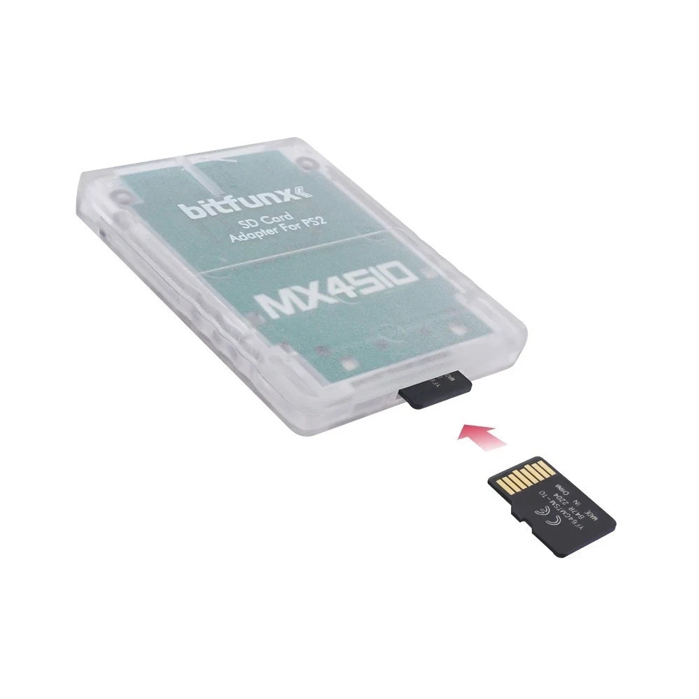 MX4SIO SD/MicroSD Adapter w/Requisite 64MB Memory Card for PS2 Slim | Clear