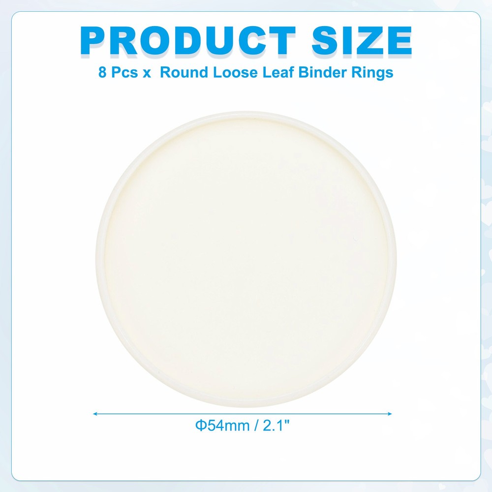 2 inch Plastic Book Binding Discs, 8Pcs Discbound Expansion Discs Round, White