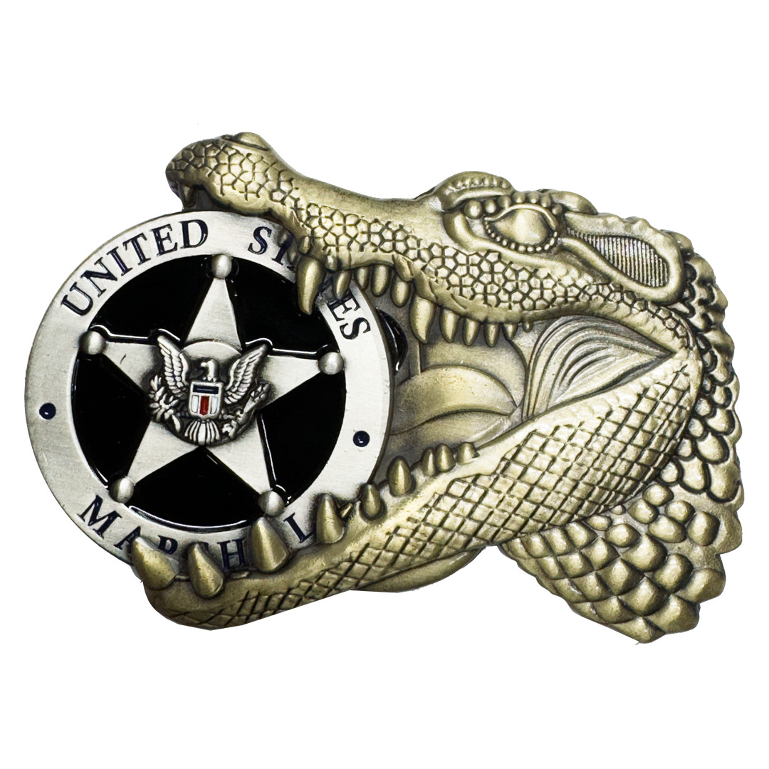 EL15-17 US Marshal USMS Challenge Coin Alligator Alcatraz Gator