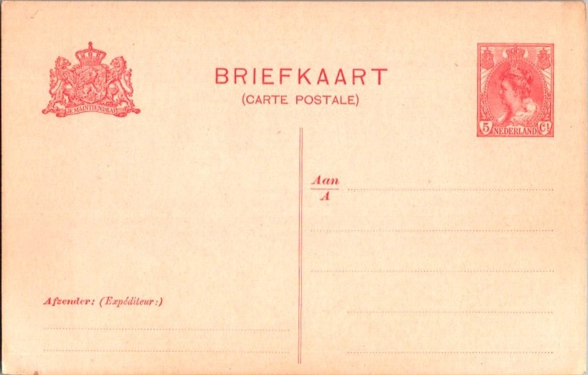 Netherlands Higgins & Gage 70 Unused.