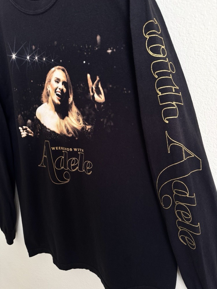 Adele Weekends With Adele Las Vegas Long Sleeve Shirt Black Medium Official
