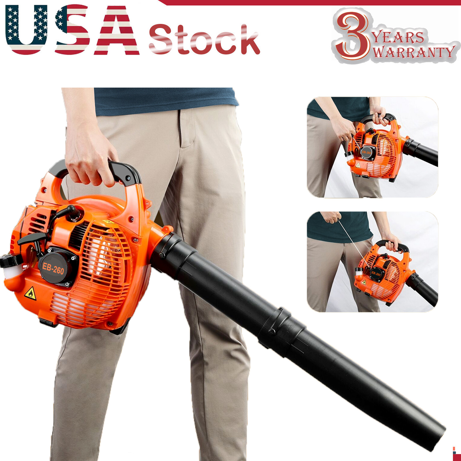 Handheld Leaf Blower Gas Powered 2-Stroke Commercial Heavy Duty Grass Yard Clean